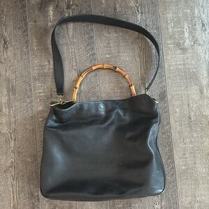 Gucci bamboo handle 2-way leather hobo handbag